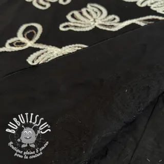 Tissu coton EMBROIDERY Loom En Light black