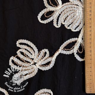 Tissu coton EMBROIDERY Loom En Light black