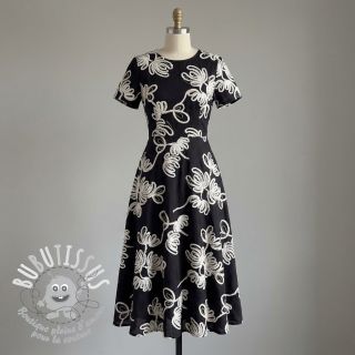 Tissu coton EMBROIDERY Loom En Light black