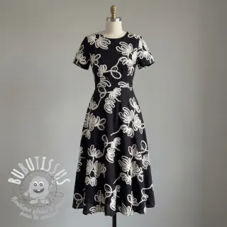 Tissu coton EMBROIDERY Loom En Light black