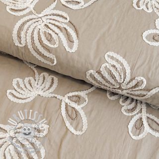 Tissu coton EMBROIDERY Loom En Light natural