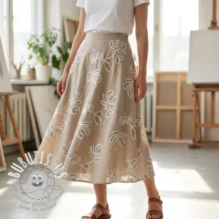 Tissu coton EMBROIDERY Loom En Light natural
