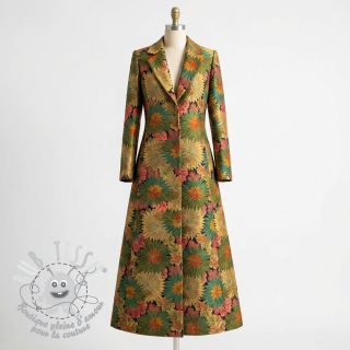 Tissu déco jacquard Matcha allover kaki