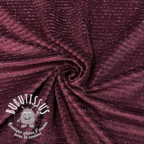  Velours  VELVET LUREX Stripe bordeaux