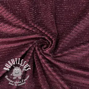  Velours  VELVET LUREX Stripe bordeaux