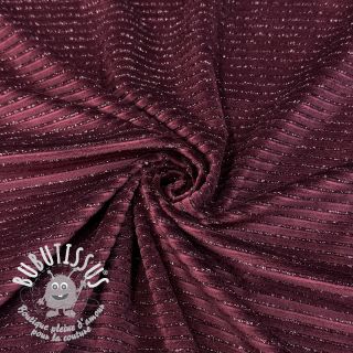  Velours  VELVET LUREX Stripe bordeaux