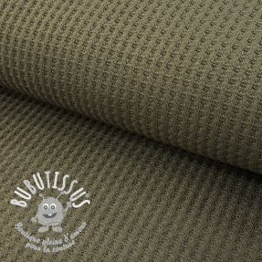 Tissu tricot WAFFLE BIG KNIT khaki