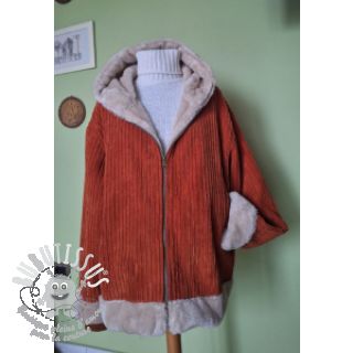 Tissu velours cotelé Cofur fleece brick