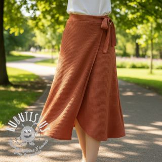 Tissu tricot WAFFLE BIG KNIT rust