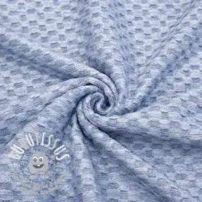 Tissu maille tricot Angora honey blue