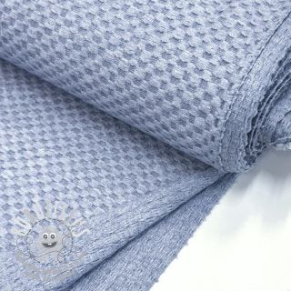 Tissu maille tricot Angora honey blue