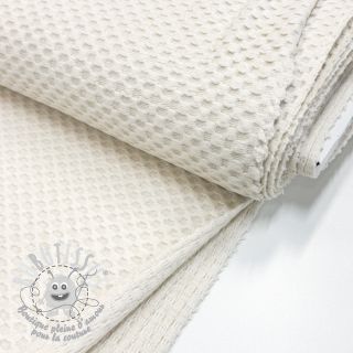 Tissu maille tricot Angora honey off white