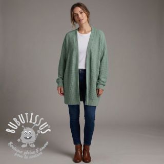 Tissu maille tricot Angora honey ocean green