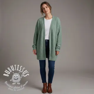 Tissu maille tricot Angora honey ocean green