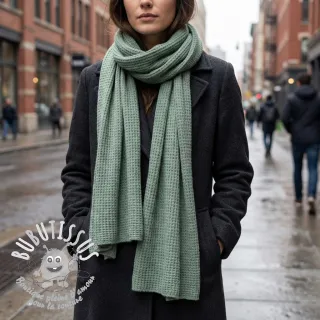 Tissu maille tricot Angora honey ocean green