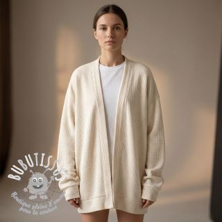 Tissu maille tricot Angora honey off white