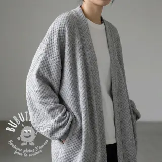 Tissu maille tricot Angora honey light grey