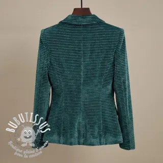  Velours  VELVET LUREX Stripe forest green