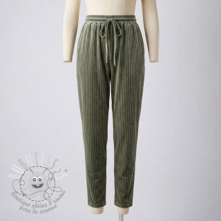  Velours  VELVET LUREX Stripe camo green