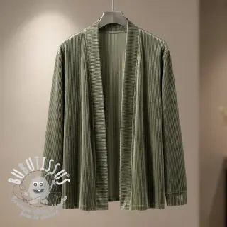  Velours  VELVET LUREX Stripe camo green
