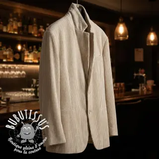  Velours  VELVET LUREX Stripe off white