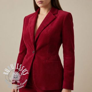 Tissu velours cotelé Ponycor red