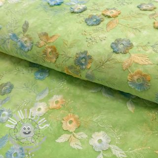 Tissu coton TIE DYE EMBROIDERY Poppy design V