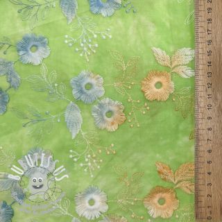 Tissu coton TIE DYE EMBROIDERY Poppy design V