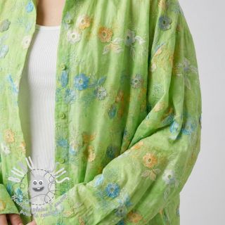 Tissu coton TIE DYE EMBROIDERY Poppy design V