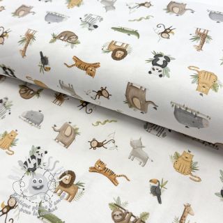 Jersey Animals white digital print ORGANIC