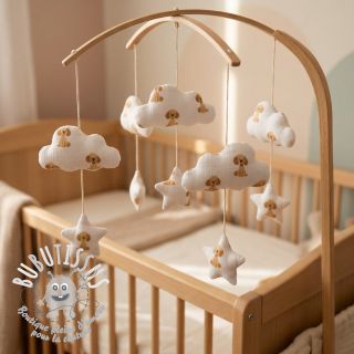 Tissu double gaze/mousseline Dogs white digital print