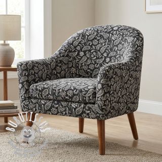 Tissu déco jacquard Mumbai allover noir