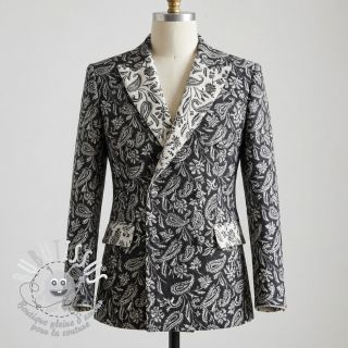 Tissu déco jacquard Mumbai allover noir