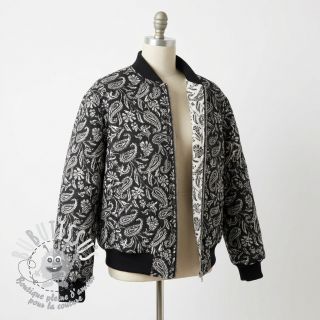 Tissu déco jacquard Mumbai allover noir