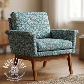 Tissu déco jacquard Mumbai allover jade