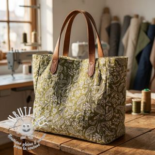 Tissu déco jacquard Mumbai allover kaki