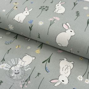 Tissu déco premium Cute Rabbit Garden