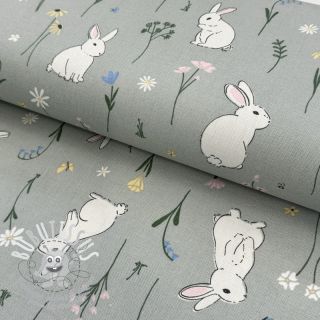 Tissu déco premium Cute Rabbit Garden