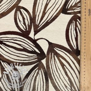 Tissu déco jacquard Folia chocolat