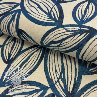 Tissu déco jacquard Folia bleu