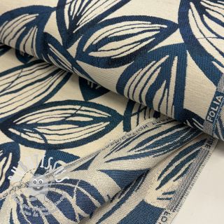 Tissu déco jacquard Folia bleu