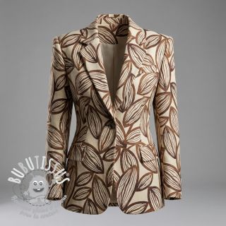 Tissu déco jacquard Folia chocolat