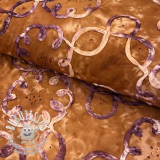 Tissu coton TIE DYE EMBROIDERY Elise tape design B