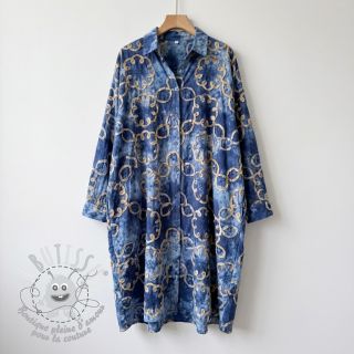 Tissu coton TIE DYE EMBROIDERY Elise tape design D