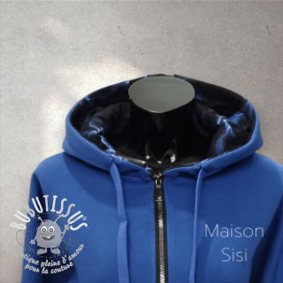 Cordon coton tubulaire plat 15 mm cobalt