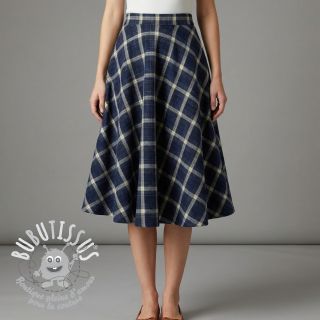 Scottish Check YARN DYED BRUSHED navy