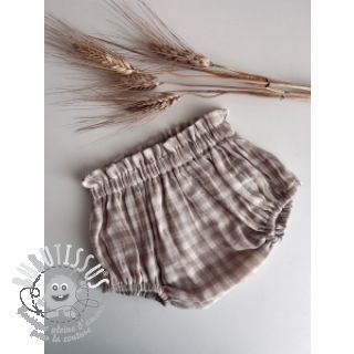 Tissu double gaze/mousseline Double sided CHECKS MINI sand