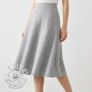 Tissu maille tricot Angora honey light grey