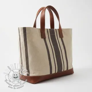 Tissu déco Bernadette stripe coffee
