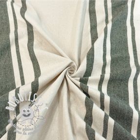Tissu déco Bernadette stripe kaki